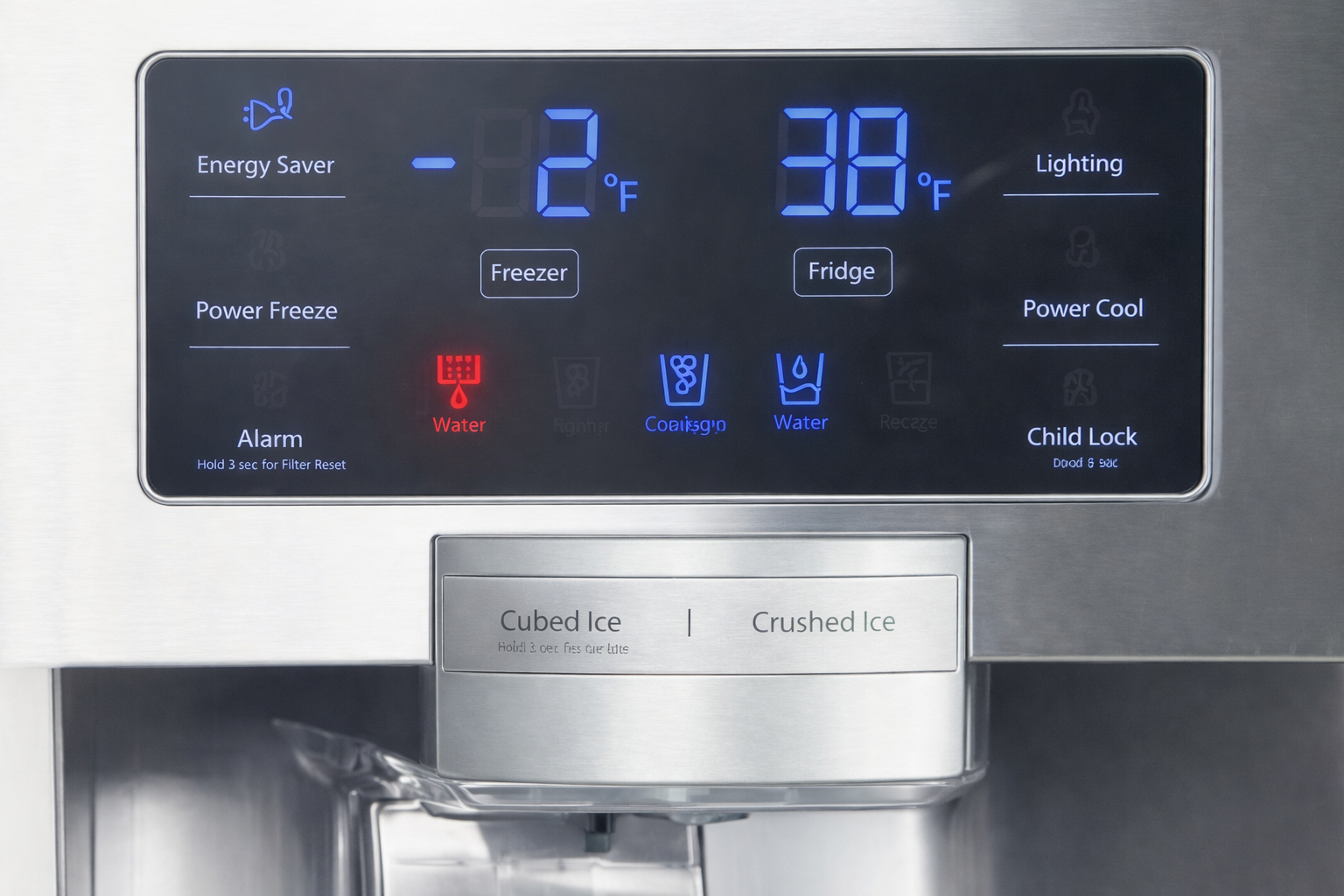 Hogyan állítsuk vissza a hűtő vízszűrő jelző lámpáját csere után?